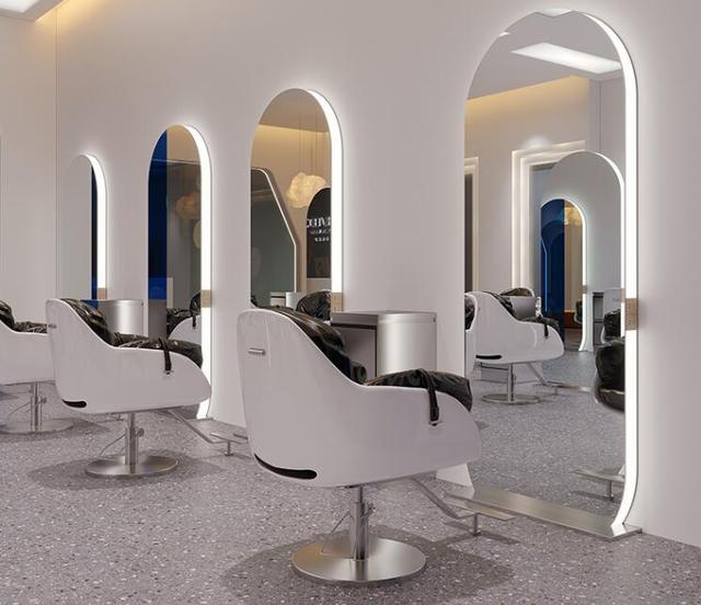 Barbershop/ Hair salon floor stainless steel mirror