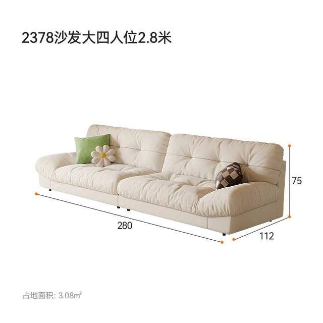 Living Room Design Cream Style Fabric Sofa Combination