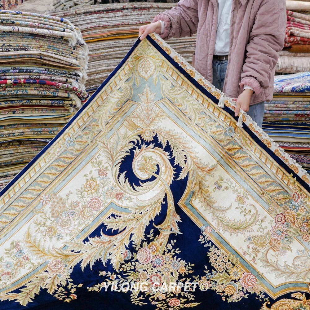 Traditional Classic Handmade Rug Large European Style Silk Persian Carpet