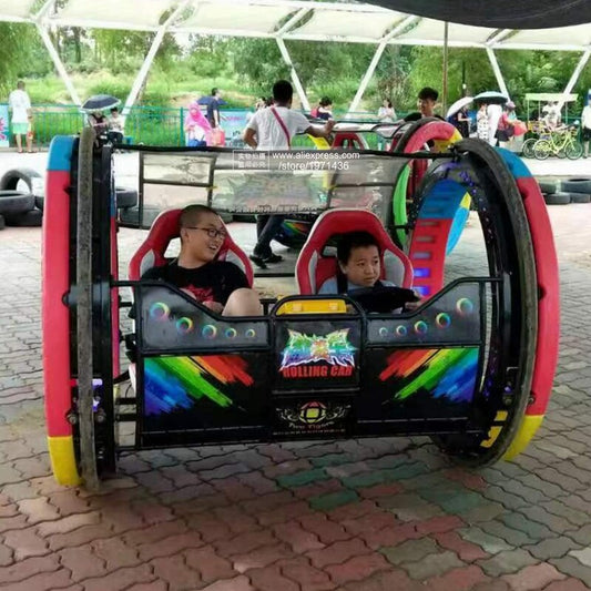 360 Degree Rotating 2 Wheels Balance Rolling Car Adult Kids Rides Outdoor Amusement Arcade Game Machine