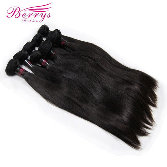 Original (Not Fake) Berrys Fashion 100% Real Human Brazilian Straight Virgin Hair 10 Bundles/Lot Unprocessed Weaving