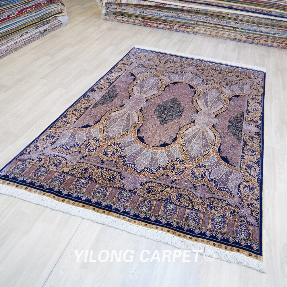 Traditional Purple Turkish Hand Knotted Rug