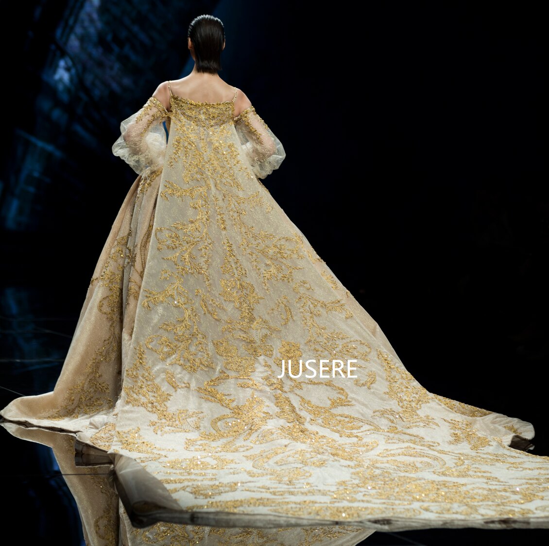 Genuine JUSERE Vestido De Noiva Luxury Royal Dubai Style Wedding Dress