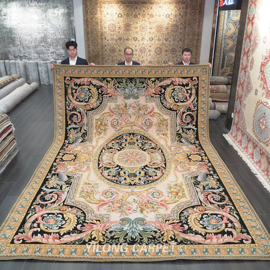 European Handmad Wool Carpet Hand Woven Savonnerie Carpet