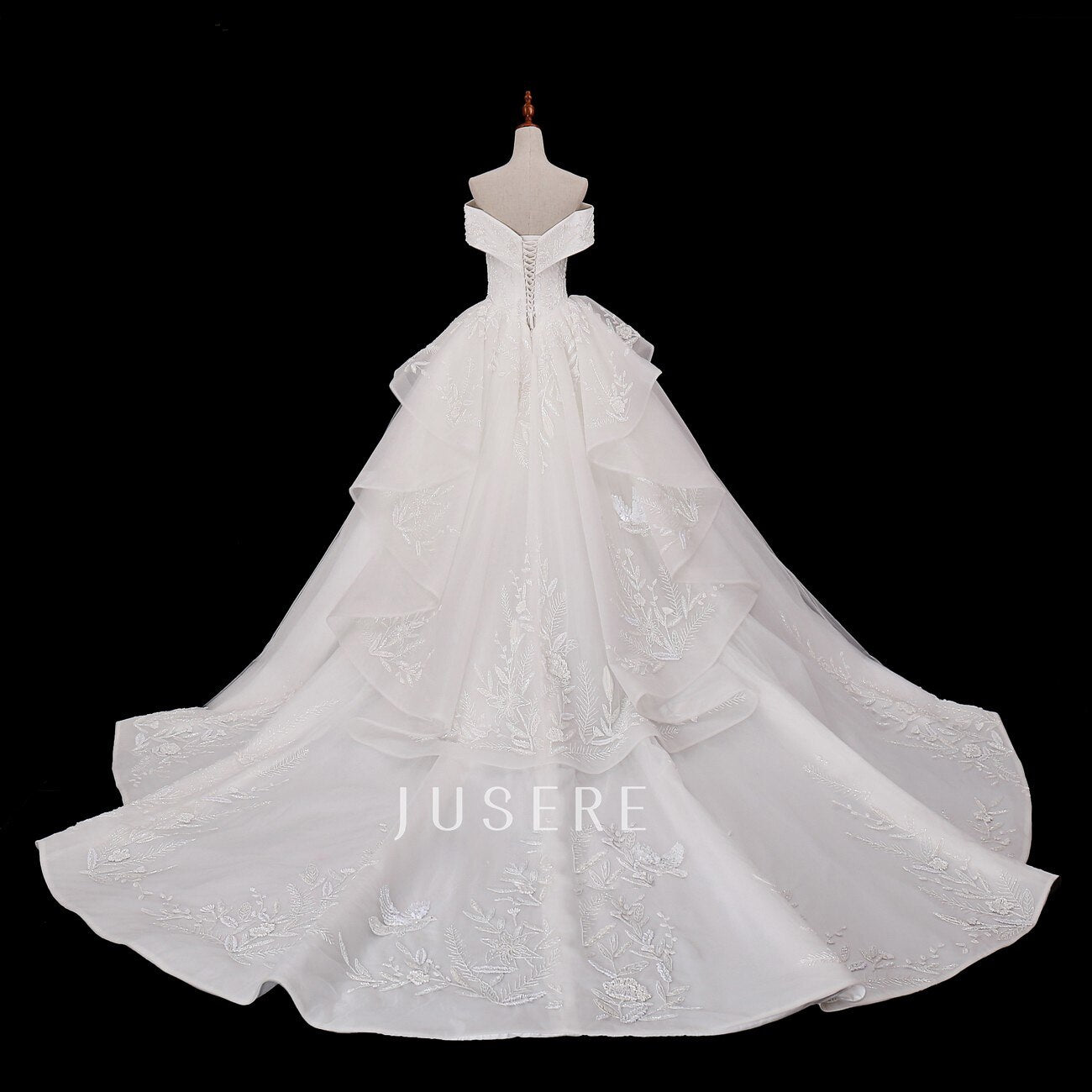Genuine Jusere V-neck Bridal Dress