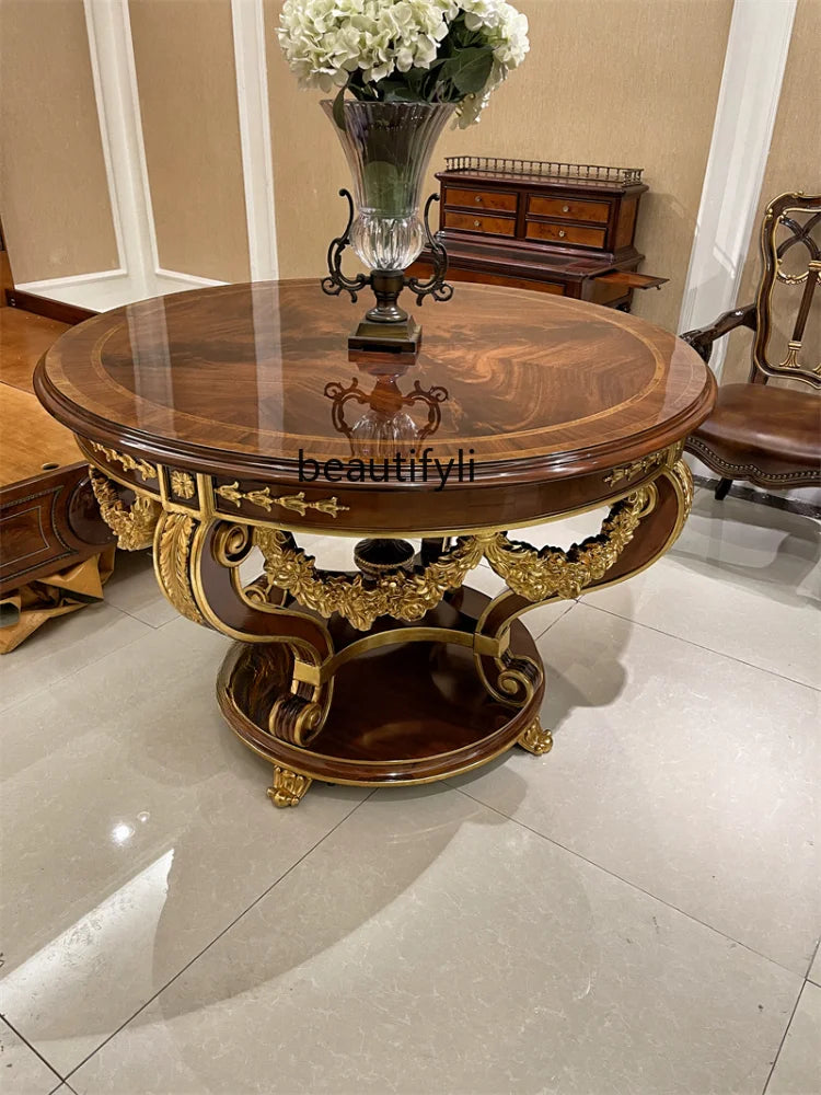 European-Style Solid Wood Dining Table