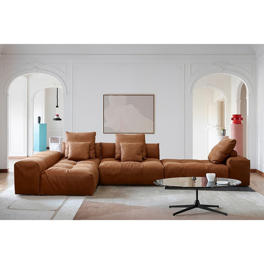 Nordic Simple Pixel Leather Cushion Sofa