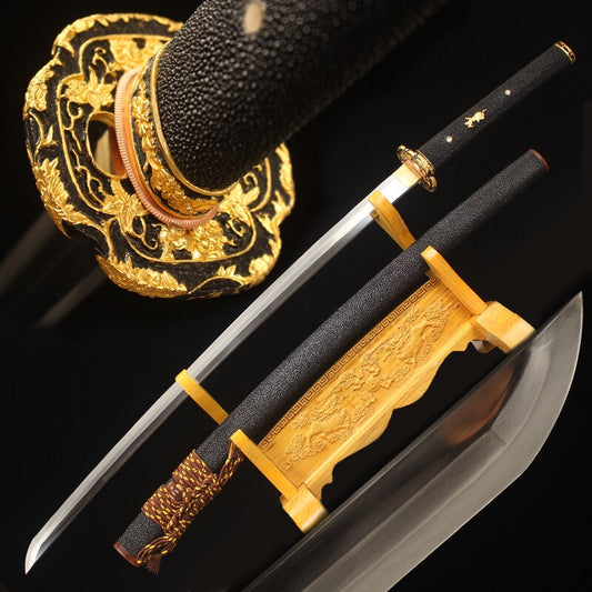Masahiro Katanas Folded Steel Clay Tempered Hamon Blade Handmade Full Tang Ready For Battle Real Ray Skin Warrior Swords