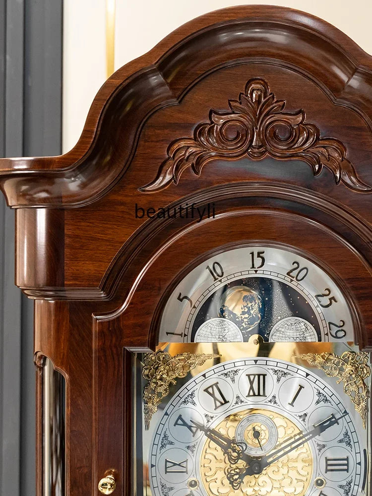 European New Chinese Style Rosewood Grandfather Clock