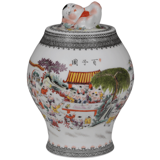 Oriental Masters Pure Hand Painted Lotus seed Vase