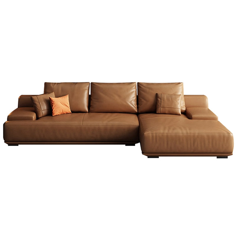 Brown leather Italian sofa