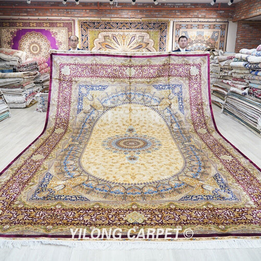 Oriental Home White Background Oversize Handmade Persian Silk Carpets