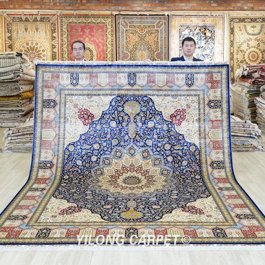 Handmade Oriental Rug Large Antique Blue Turkish Hand Knotted Carpet