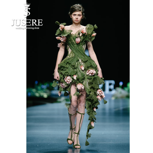 Genuine JUSERE Fashion Show Green Short Party Dress
