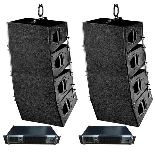 New 8 Units Dual 10 inch Q1 Line Array Speakers and 2 Pieces Power Amplifiers with DSP inside