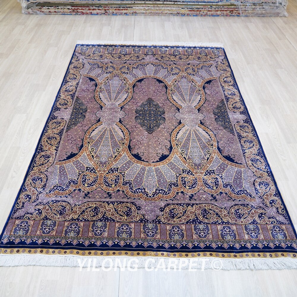 Traditional Purple Turkish Hand Knotted Rug