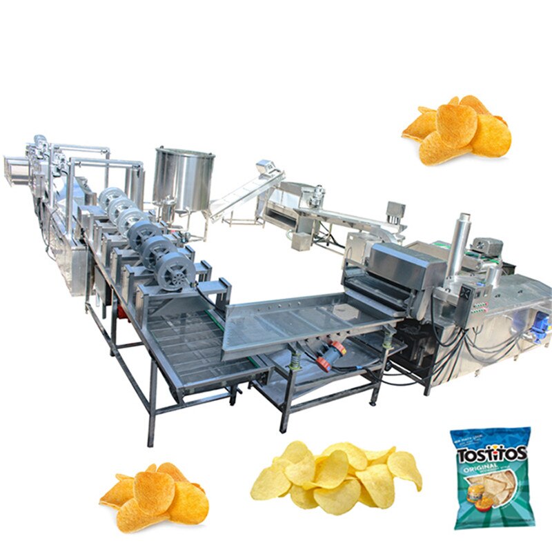 Full Automatic 200-2000kg Capacity Frozen French Fries Potato Chips Making Machine Production Line