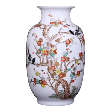 Oriental Style Handicraft Porcelain Vase With Birds