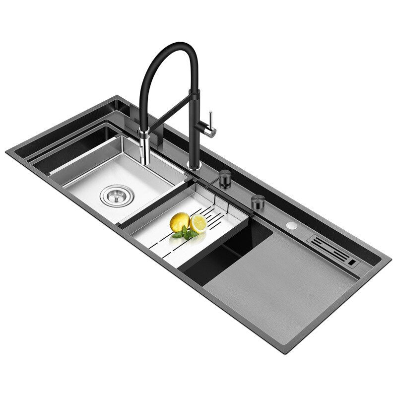 Black Nano Stainless Steel Deep Kitchen Sink