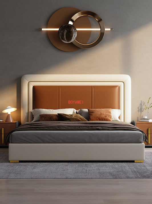 High-end luxury leather bed