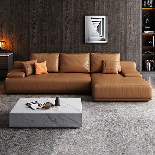Brown leather Italian sofa