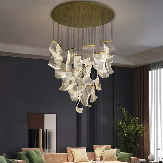 Acrylic Chandelier Gold Hanging Lamps
