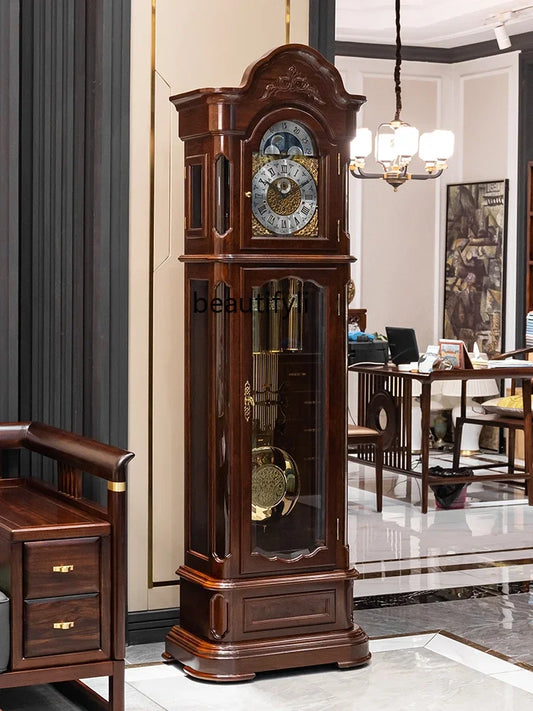 European New Chinese Style Rosewood Grandfather Clock