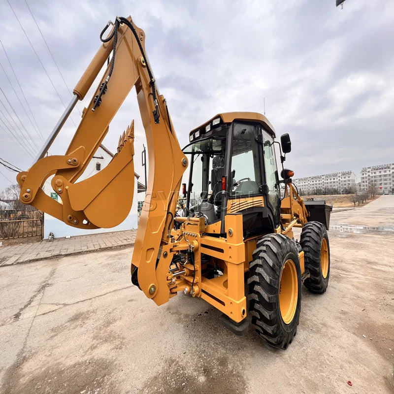 4x4 Wheel Excavator Compact Front Loader and Backhoe