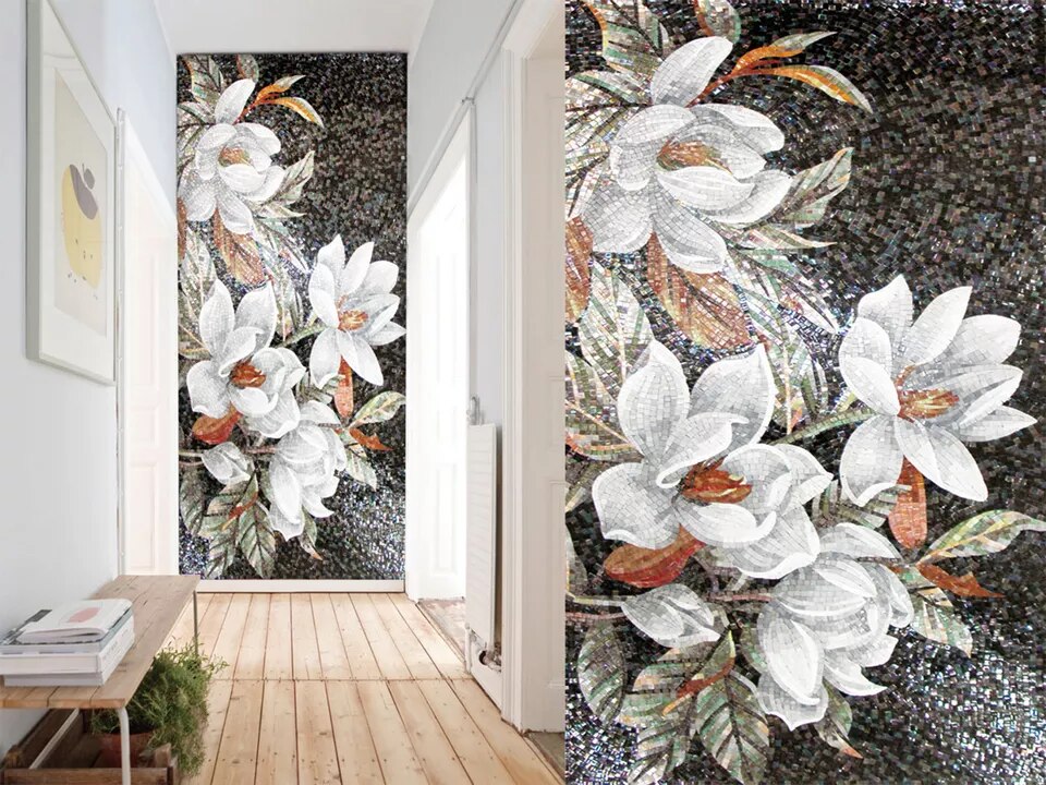 Summer Flower Tile Mosaic Mural