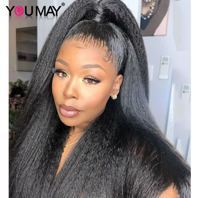 Original (Not Fake) Youmay 100% Human Hair Kinky Straight Glueless Full Lace Wigs